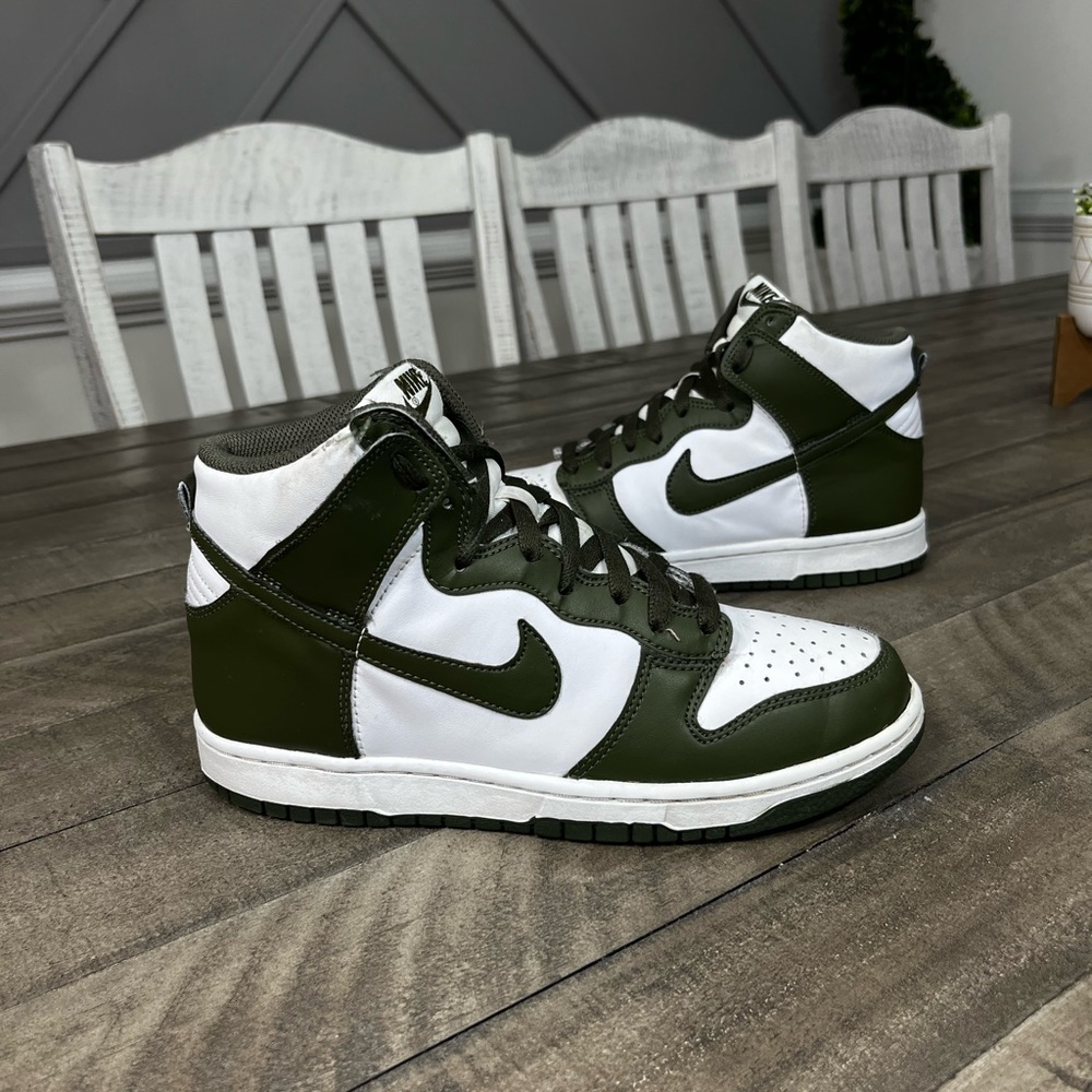 Nike Women’s High-Top Sneakers in White and Olive